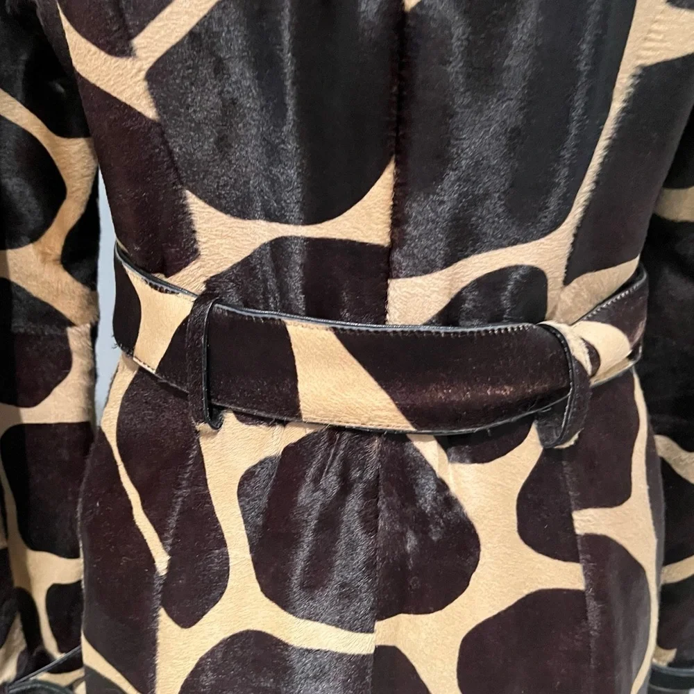 HOLD - Buberry Prorsum Giraffe Calf Hair Trench Coat, RARE, HTF Sz IT48, US6/8 - Picture 13 of 16